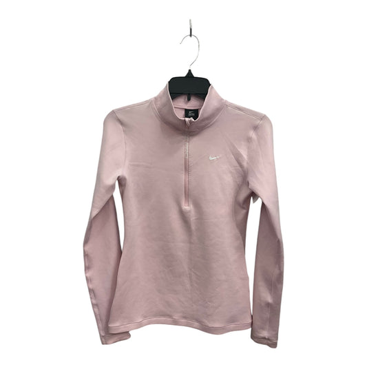 Athletic Top Long Sleeve Collar By Nike Apparel In Pink, Size: S