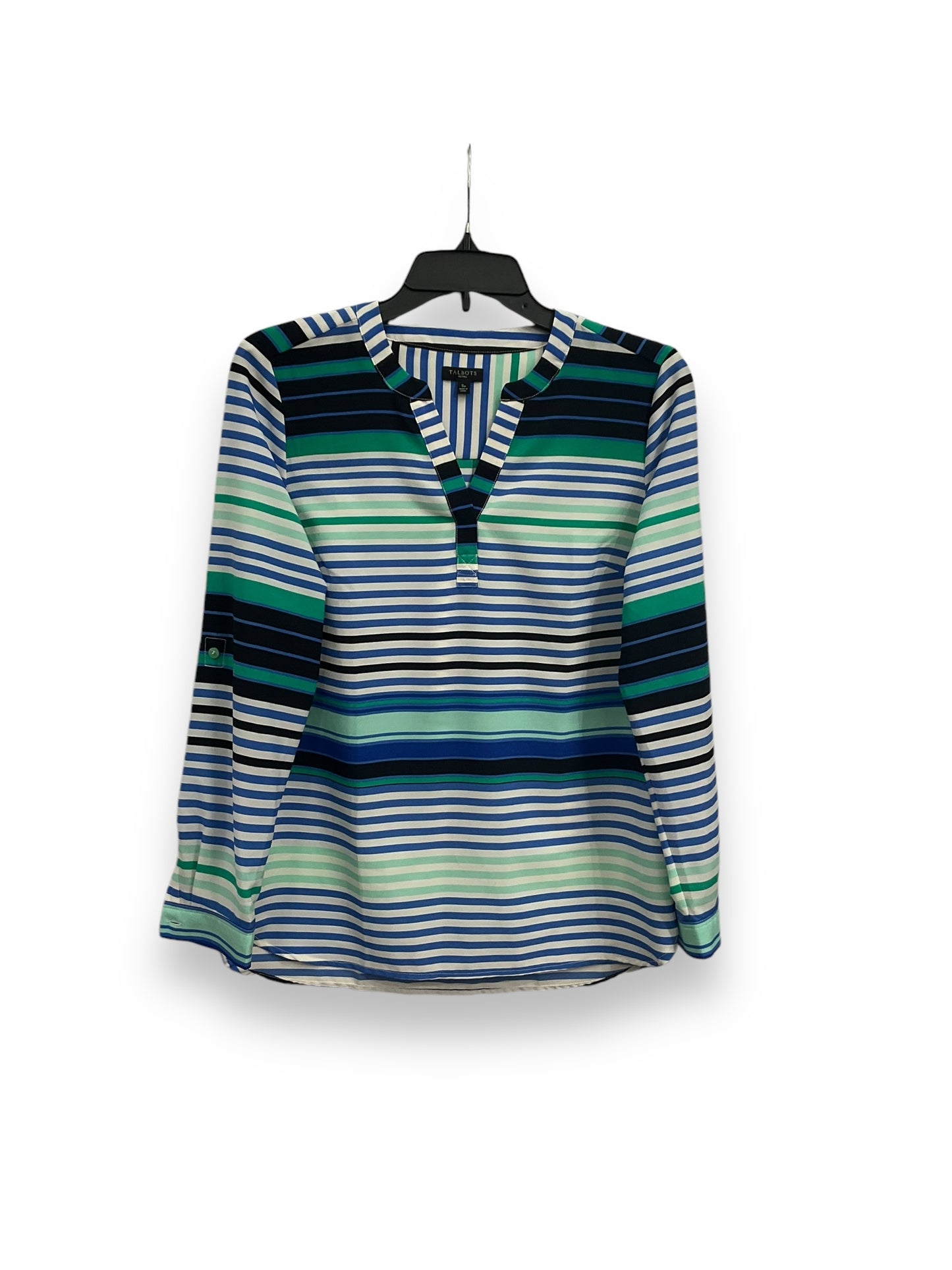 Top Long Sleeve By Talbots In Striped Pattern, Size: S