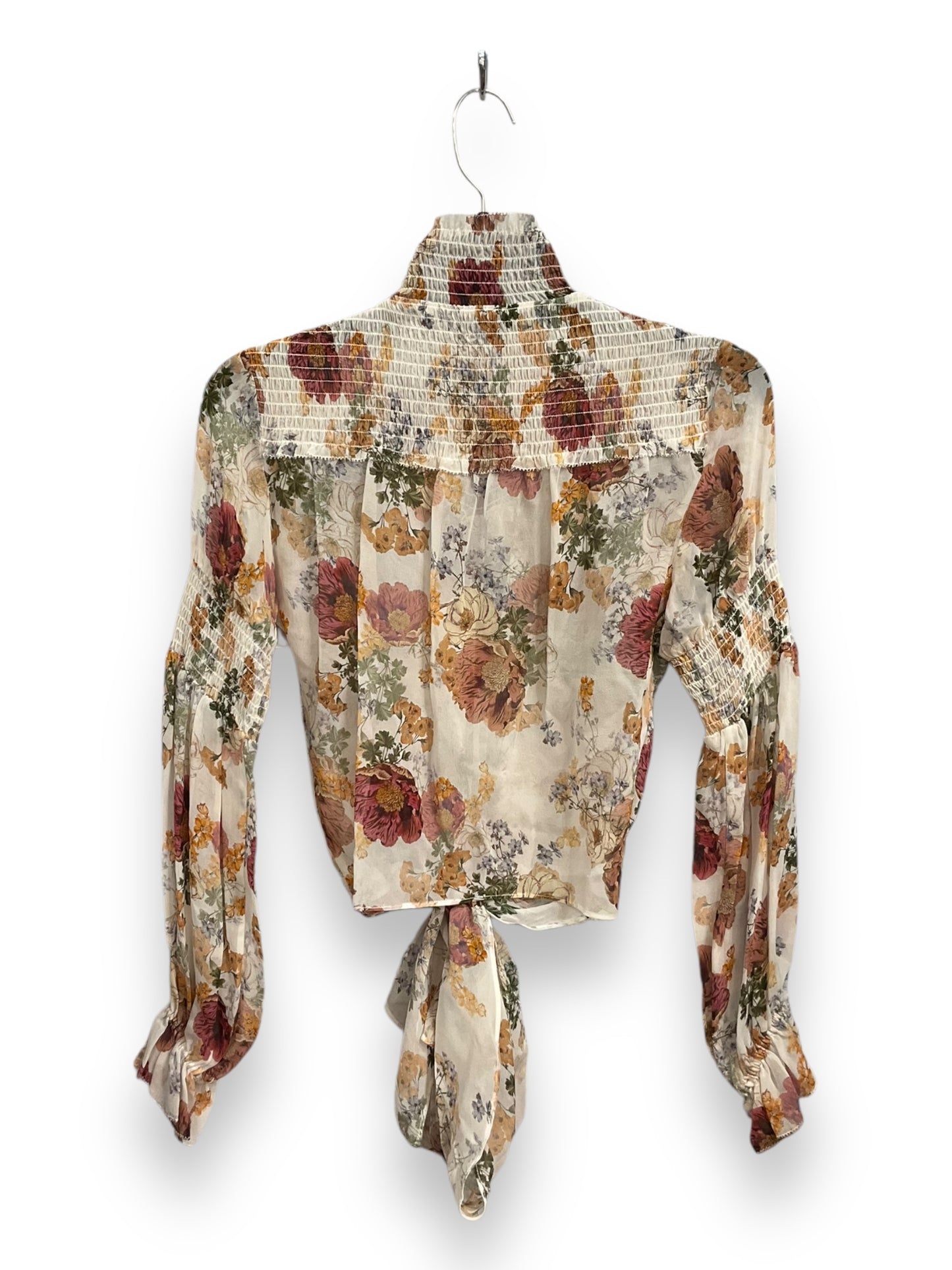 Blouse Long Sleeve By Nicholas In Floral Print, Size: Xs