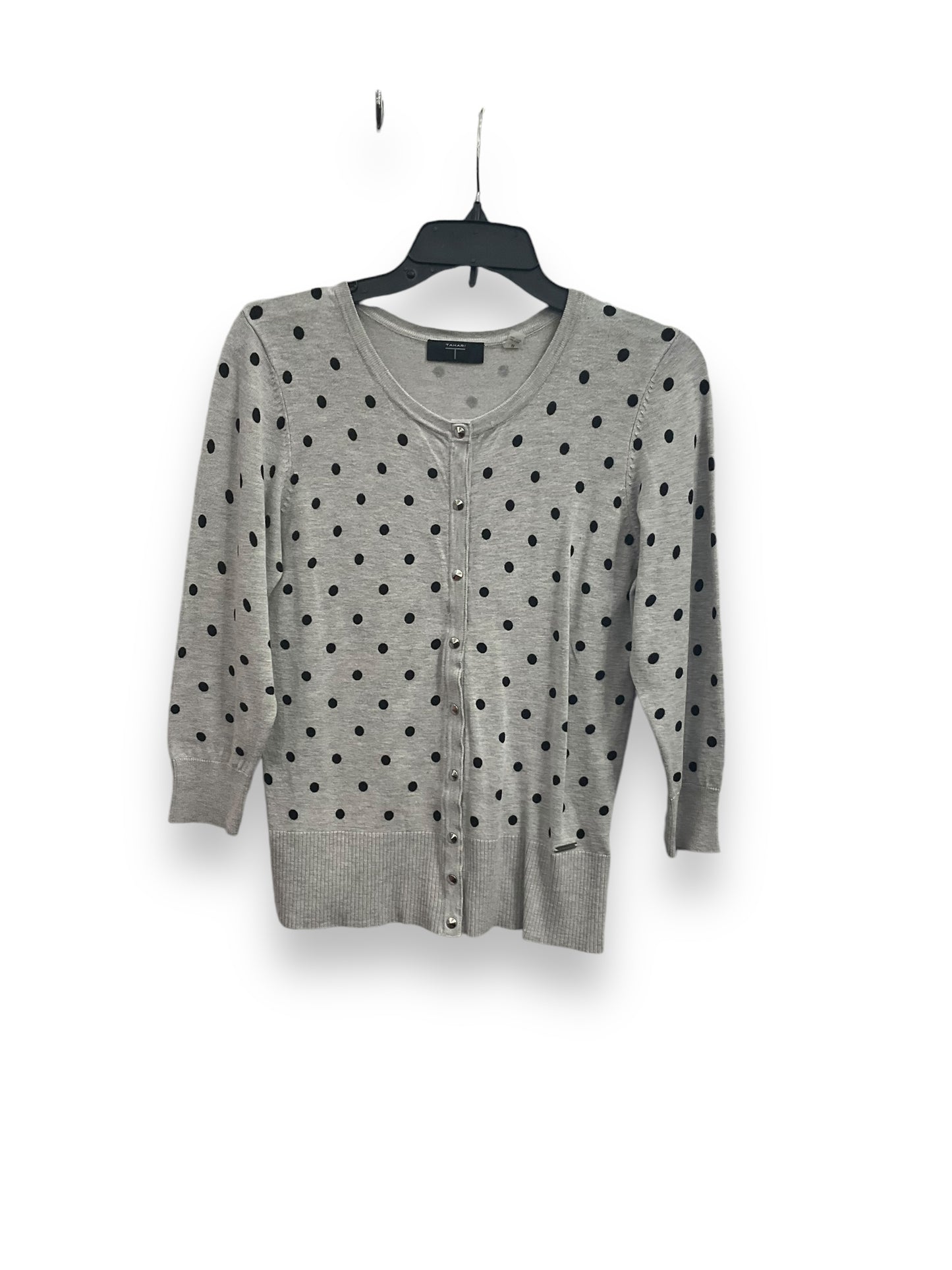 Cardigan By Tahari By Arthur Levine In Polkadot Pattern, Size: M