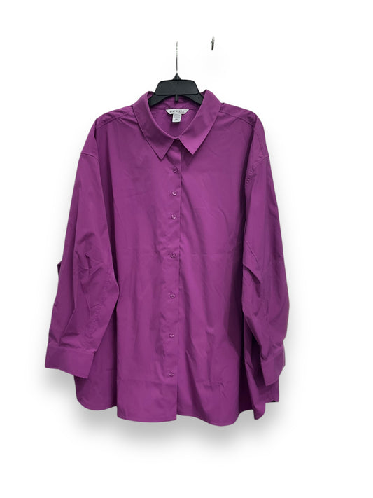 Blouse Long Sleeve By Athleta In Purple, Size: 3x