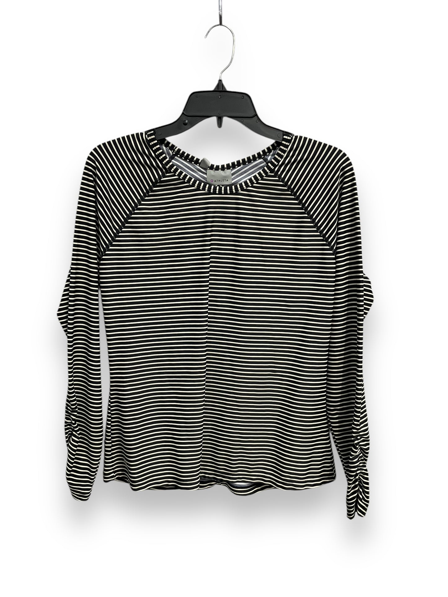 Athletic Top Long Sleeve Crewneck By Athleta In Striped, Size: L