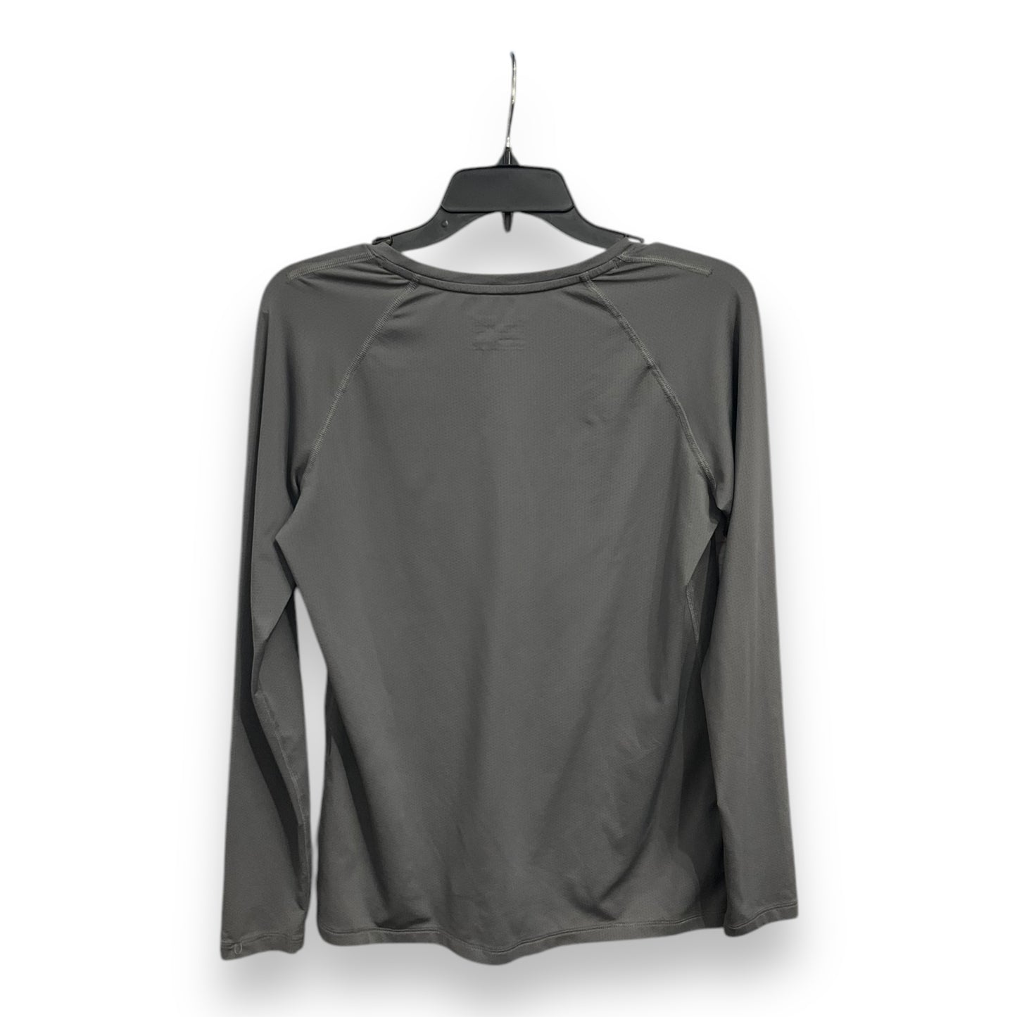 Athletic Top Long Sleeve Collar By Under Armour In Grey, Size: M