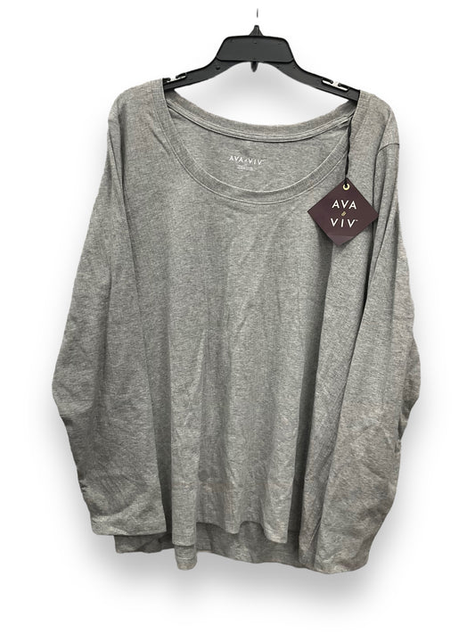 Grey Top Long Sleeve Ava & Viv, Size 2x