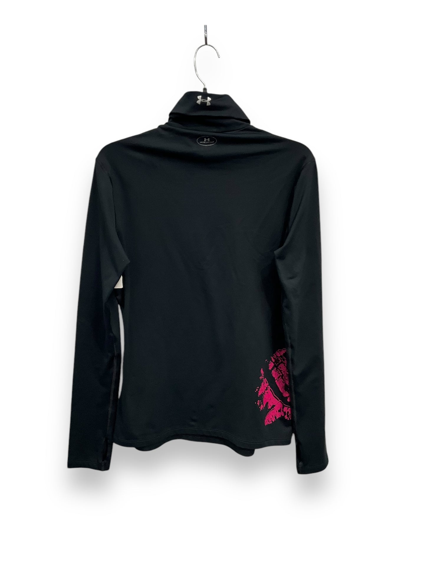 Athletic Top Long Sleeve Collar By Under Armour In Black, Size: L