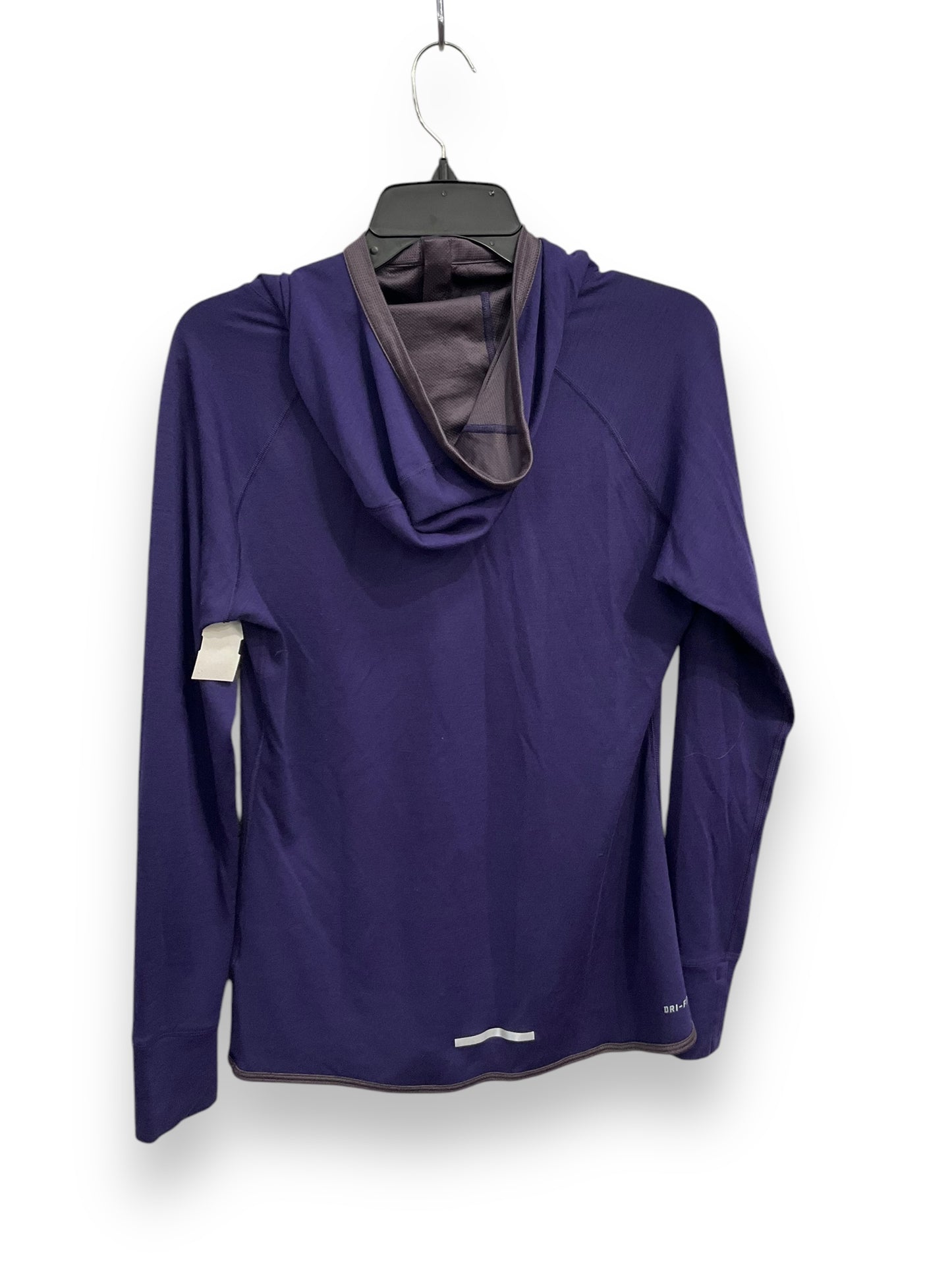 Athletic Top Long Sleeve Collar By Nike In Purple, Size: L