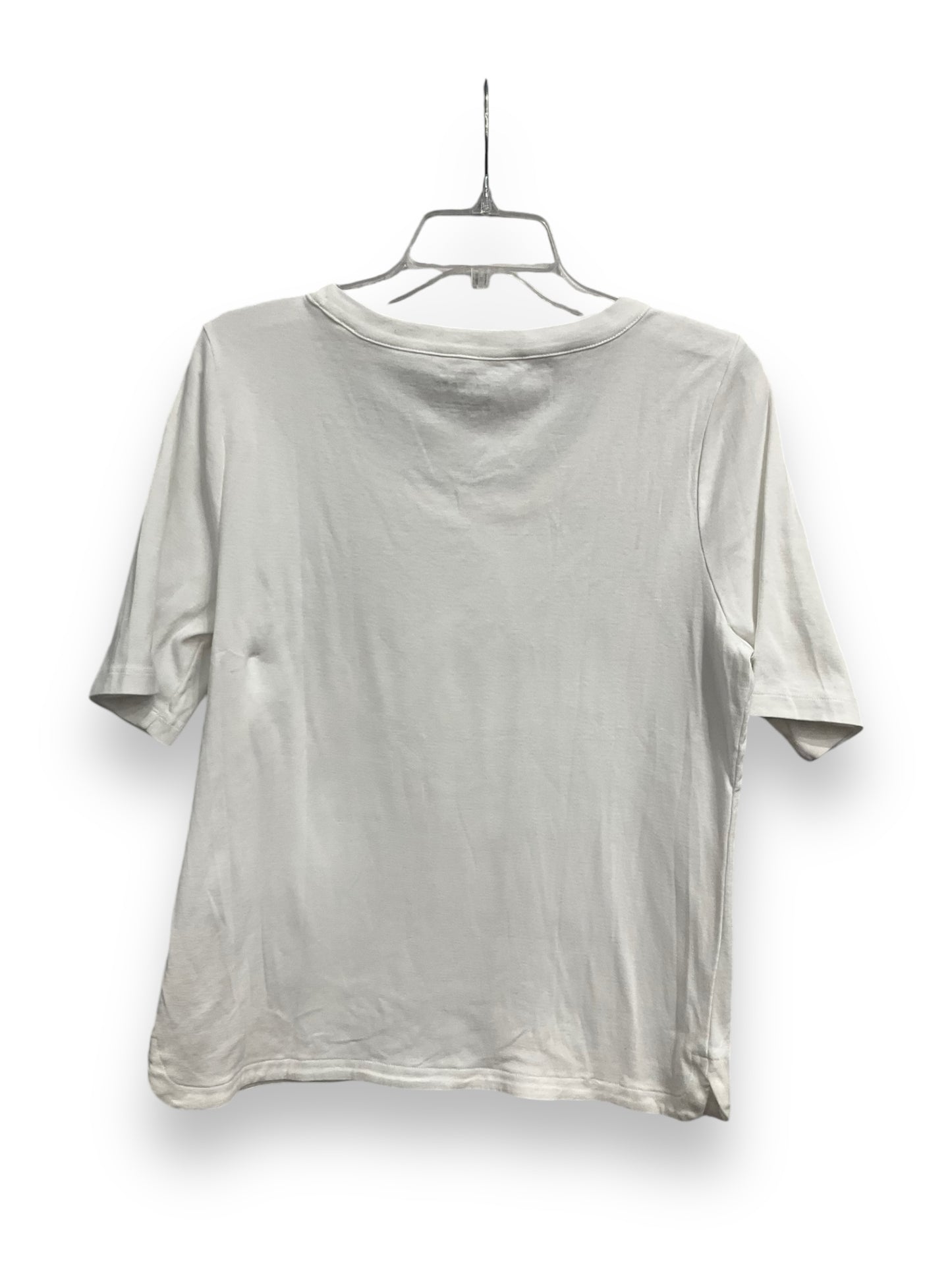 Top Short Sleeve Basic By Talbots In White, Size: L